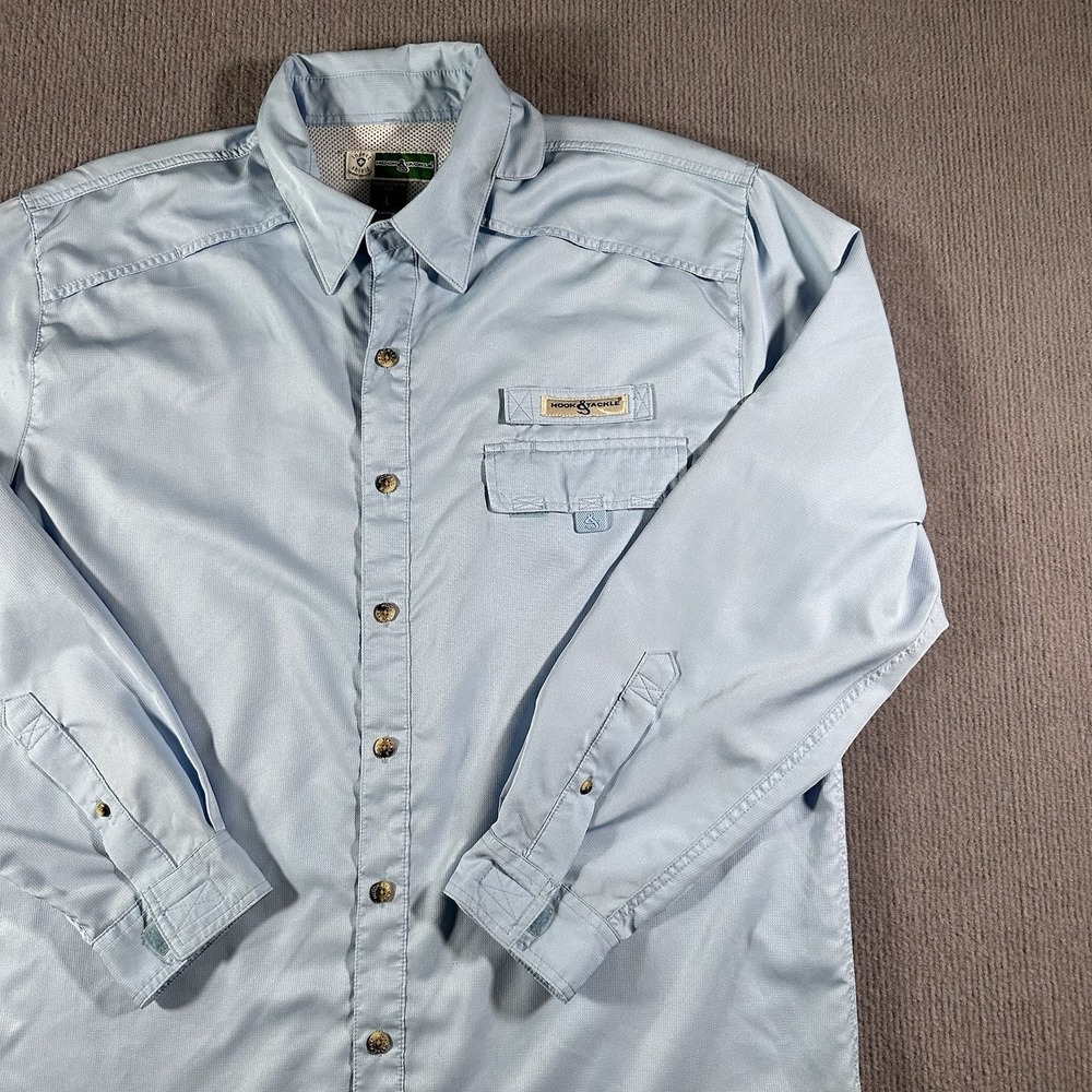 Hook and Tackle Insect Shield‎ Shirt Vented Cargo Long Sleeve Size Large *